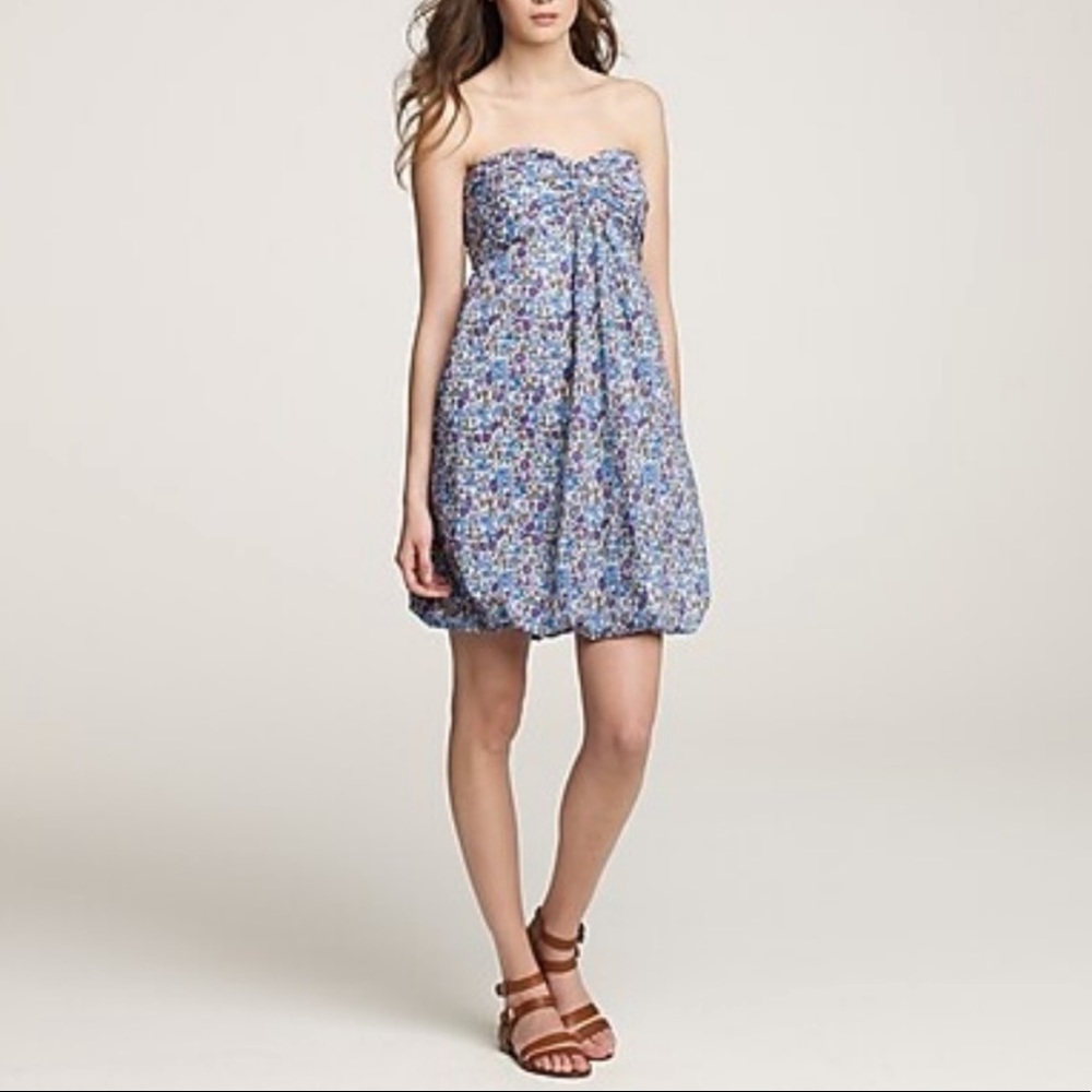 Jcrew Blue Liberty Print Sleeveless Mini Dress